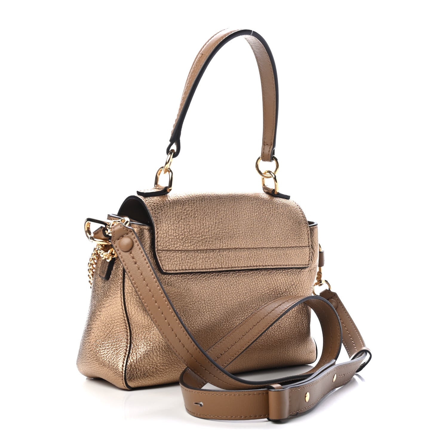 Chloe Metallic Calfskin Mini Faye Day Shoulder Bag Gold 2 of 4