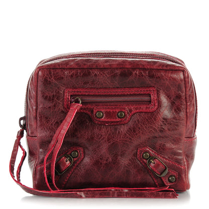 Balenciaga Chevre Classic Hardware Toilette Cosmetic Pouch Rouge Grenat 1 of 7