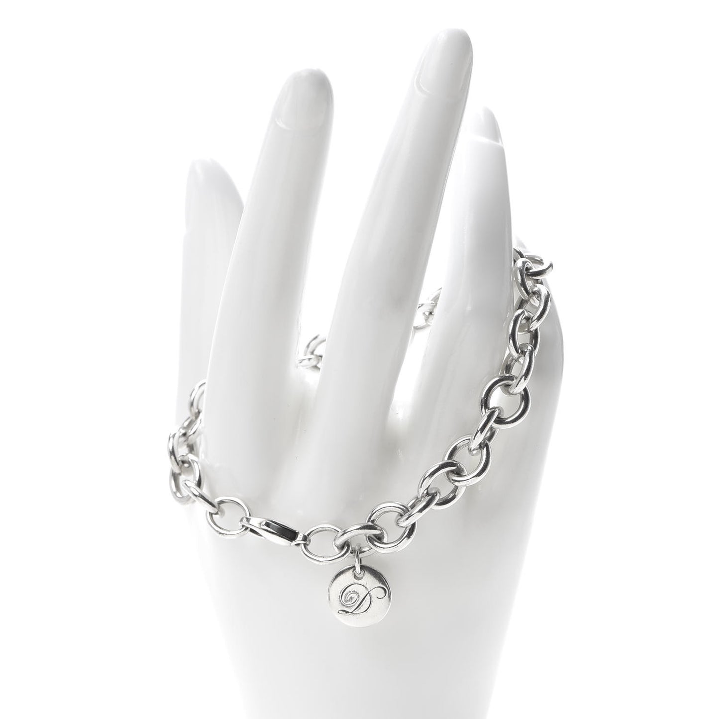 Sterling Silver Initial D Charm Bracelet