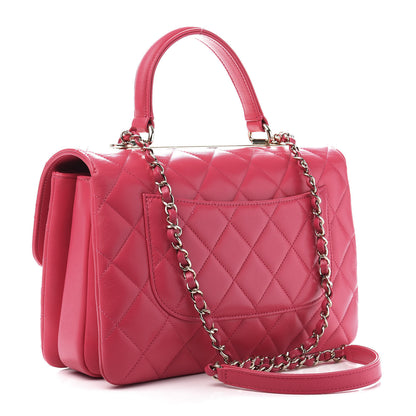 Chanel Lambskin Quilted Medium Trendy CC Flap Dual Handle Bag Dark Pink 3 of 11