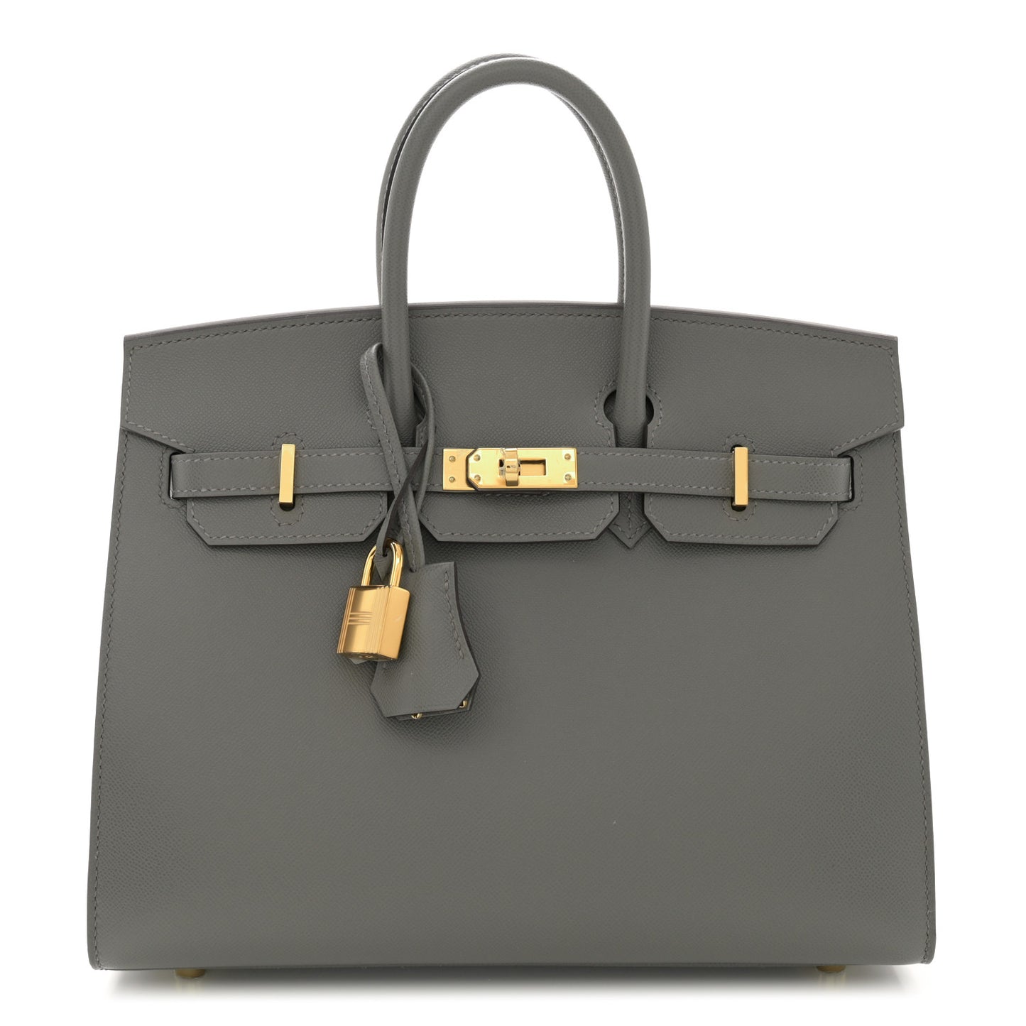 Madame Calfskin Birkin Sellier 25 Gris Meyer