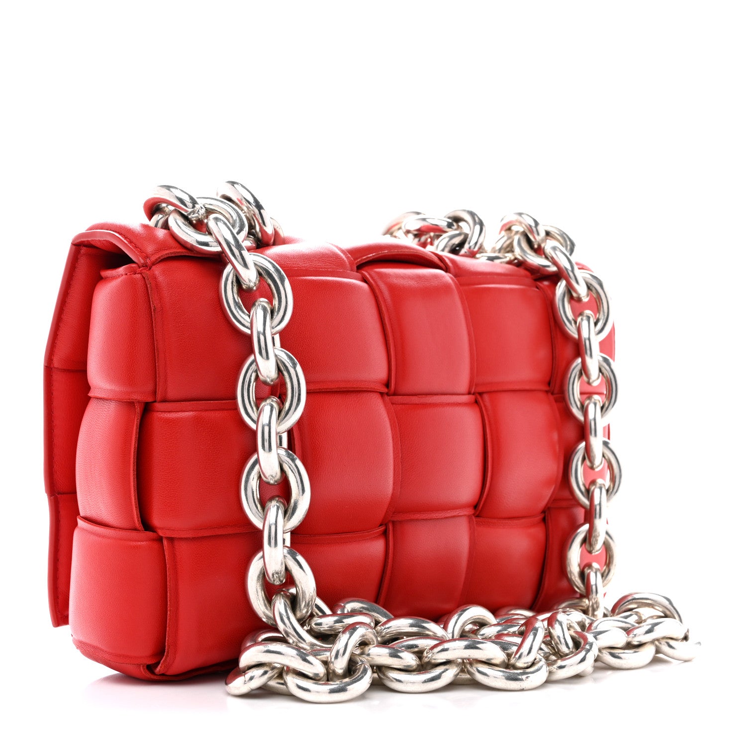 Bottega Veneta Lambskin Maxi Intreccio Padded Chain Cassette Crossbody Bag Nail Polish 3 of 12