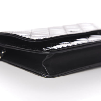 Chanel Patent Quilted Wallet On Chain WOC Black 9 of 11