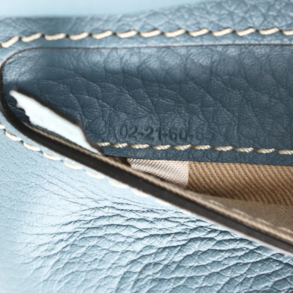 Chloe Raffia Small Grain Calfskin Small Marcie Basket Mirage Blue 9 of 12