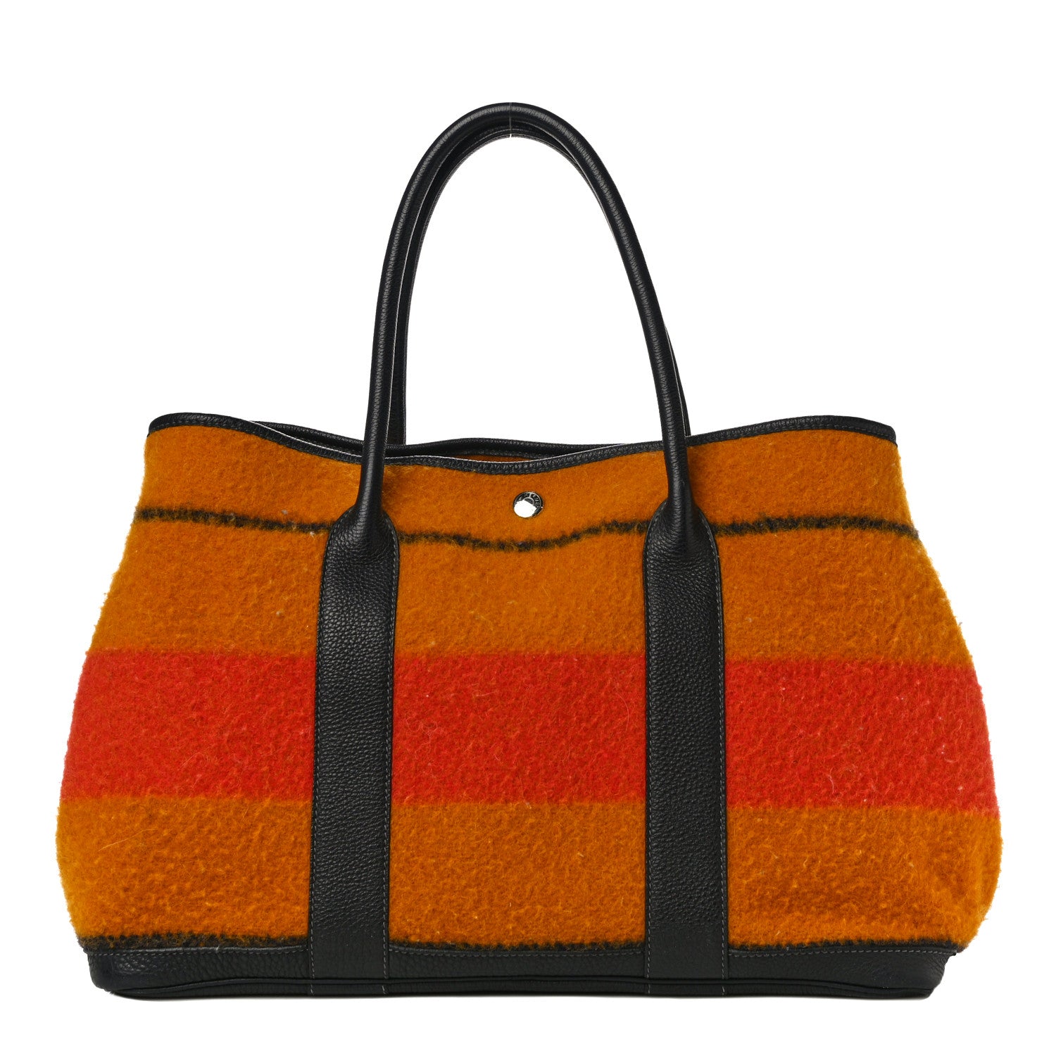 Hermes Wool Rocabar Garden Party Tote 36 MM Orange Black 1 of 9