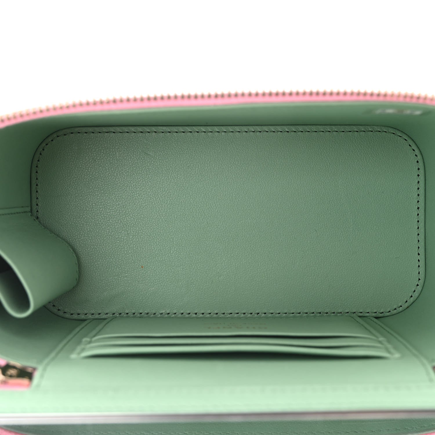Chanel Lambskin Quilted Small Top Handle Vanity Case With Chain Lilac Light Green 5 of 11