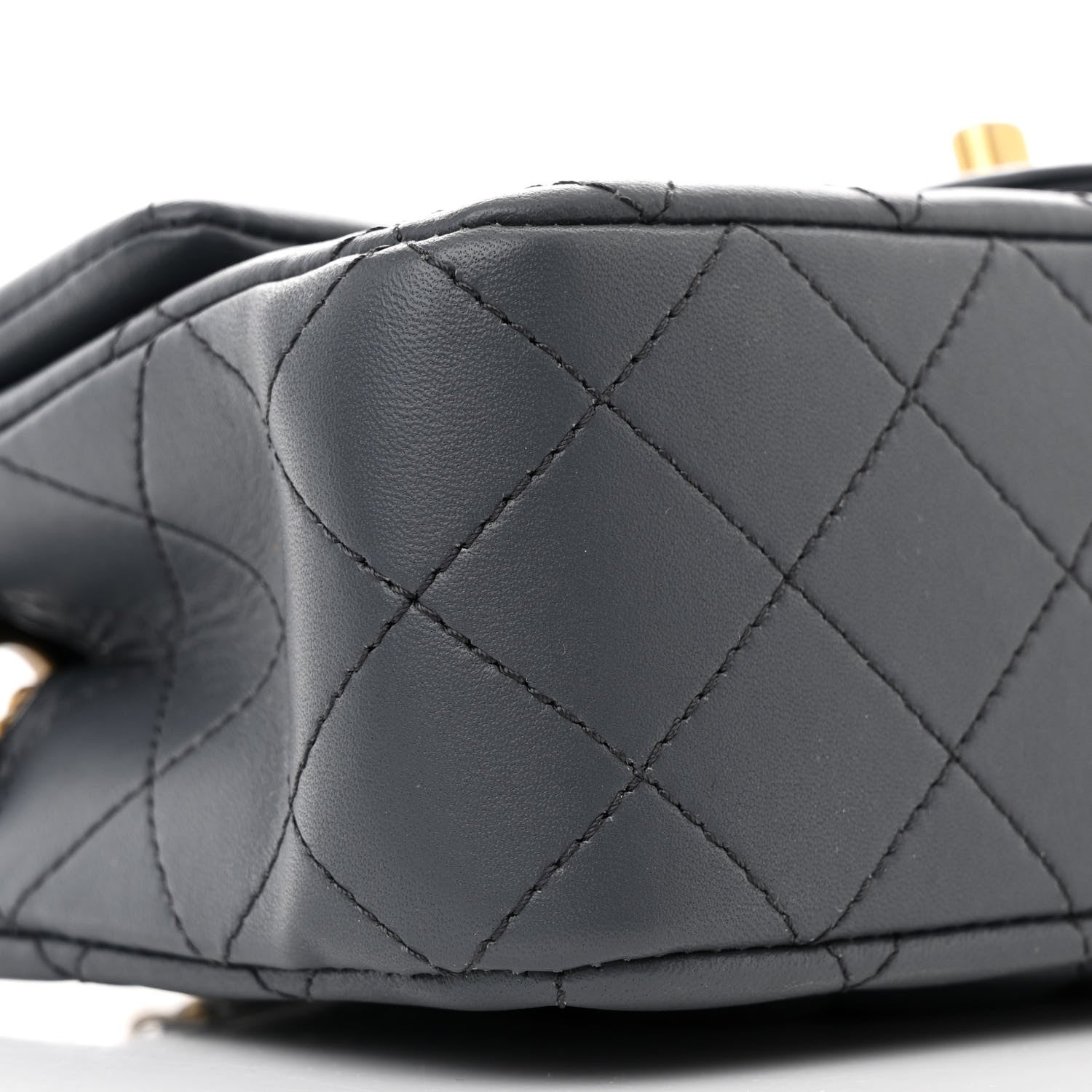 Chanel Lambskin Quilted Mini Rectangular Pearl Crush Flap Dark Grey 9 of 10