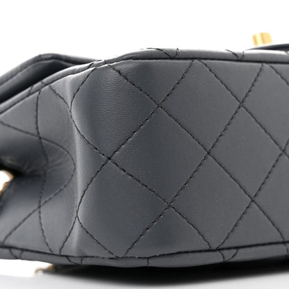 Chanel Lambskin Quilted Mini Rectangular Pearl Crush Flap Dark Grey 9 of 10