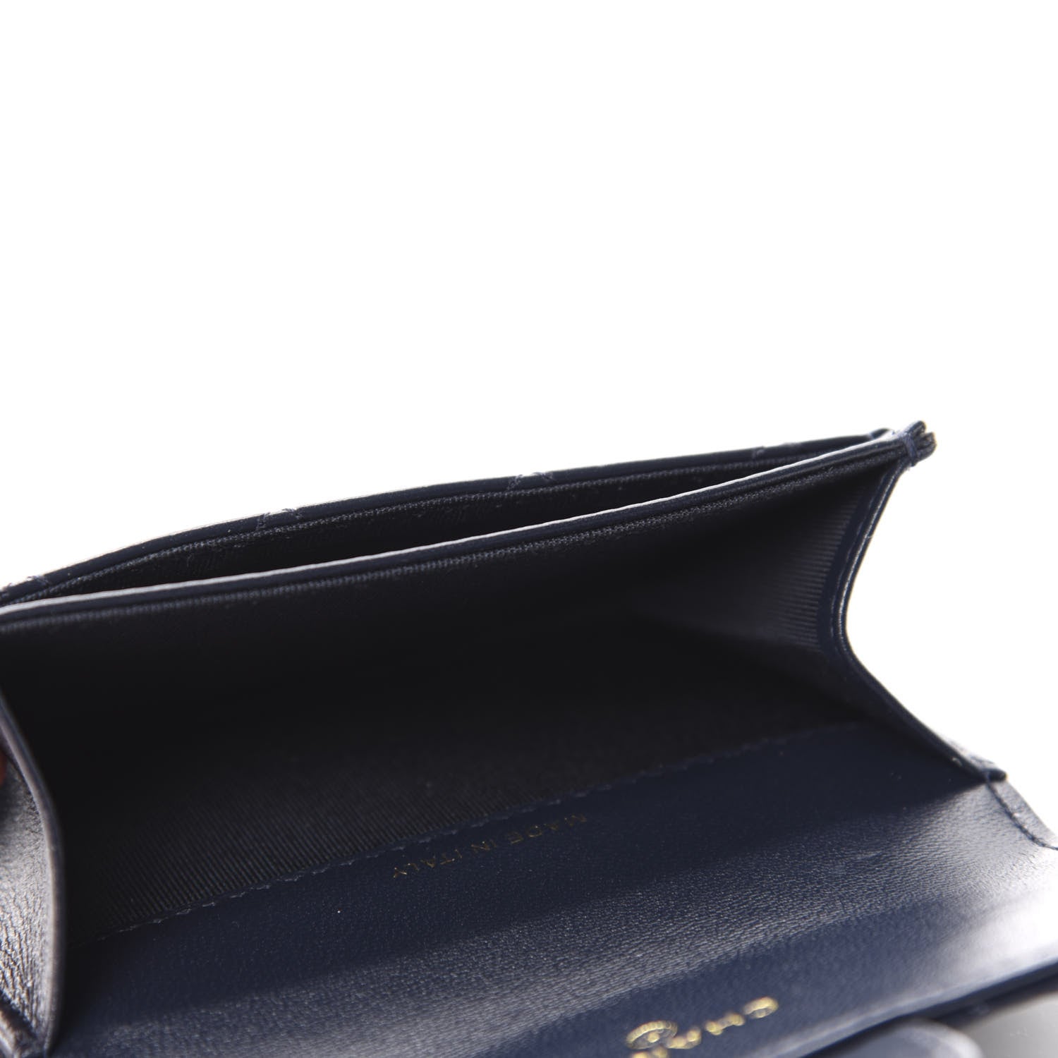 Chanel Lambskin Quilted Flap Card Holder Wallet Navy 5 of 9