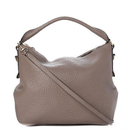 Burberry Signature Grain Calfskin Medium Hobo Pale Taupe 1 of 8