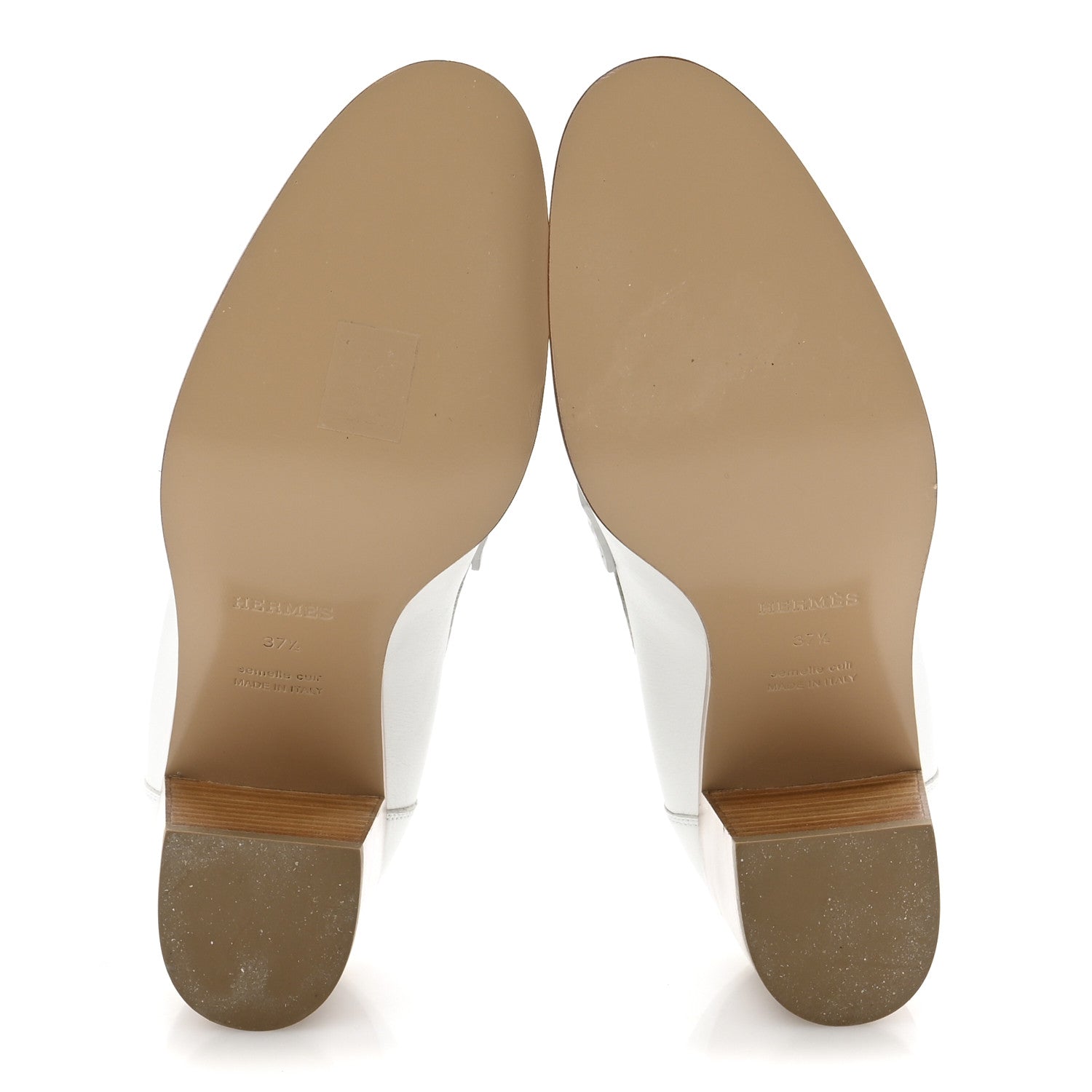 Hermes Calfskin Womens Dauphine 70 Moccasin Loafers 37.5 White 6 of 10