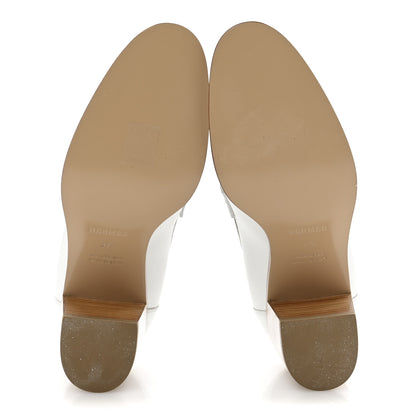 Hermes Calfskin Womens Dauphine 70 Moccasin Loafers 37.5 White 6 of 10