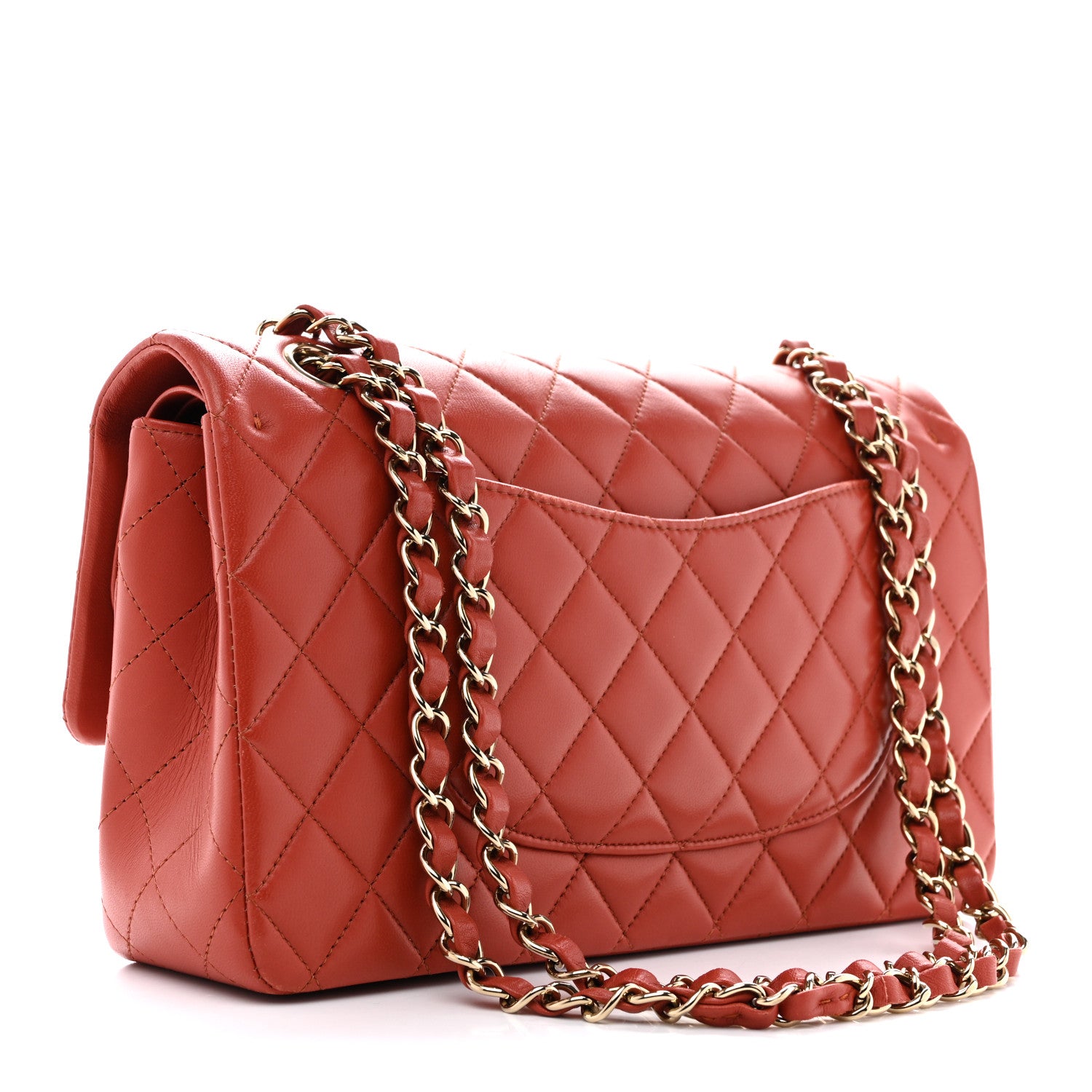 Chanel Lambskin Quilted Medium Double Flap Brown 1882346