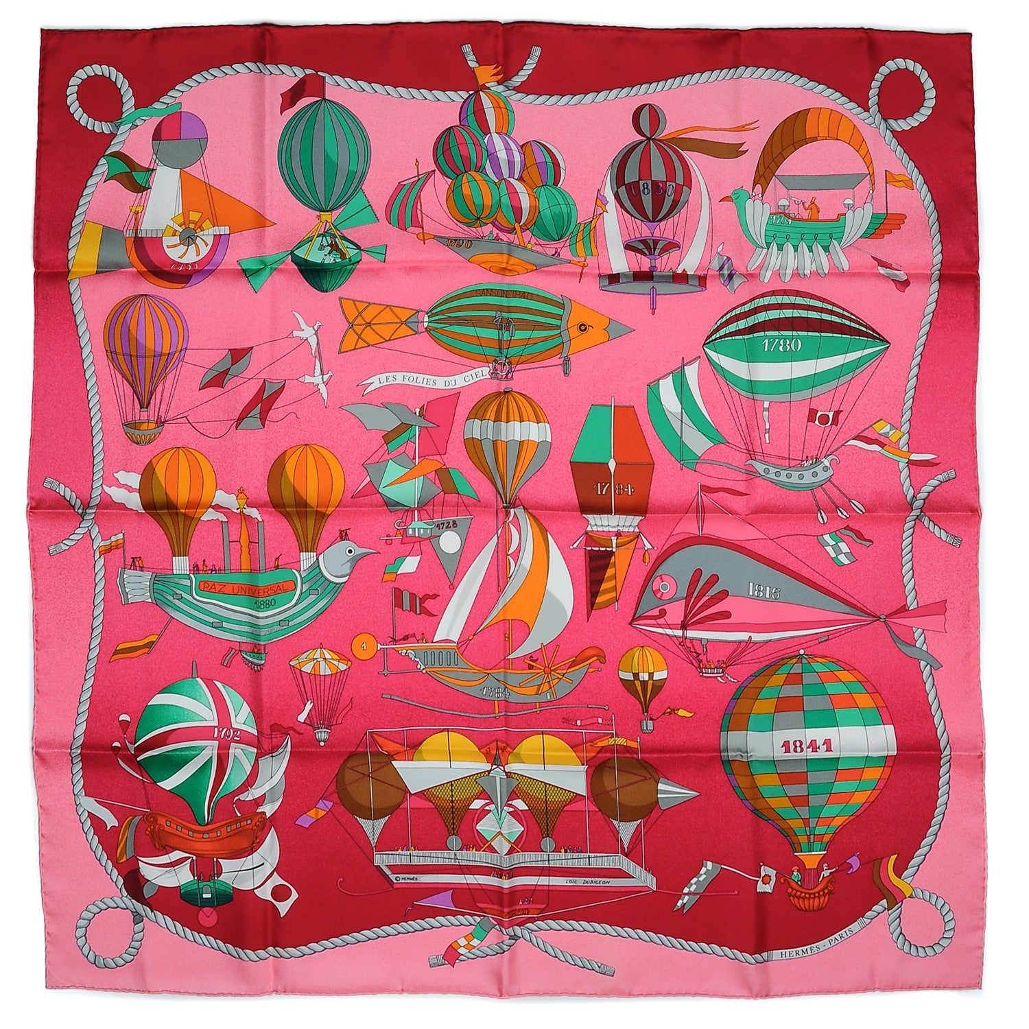 Hermes Silk Les Folies Du Ciel Scarf 90 1 of 7