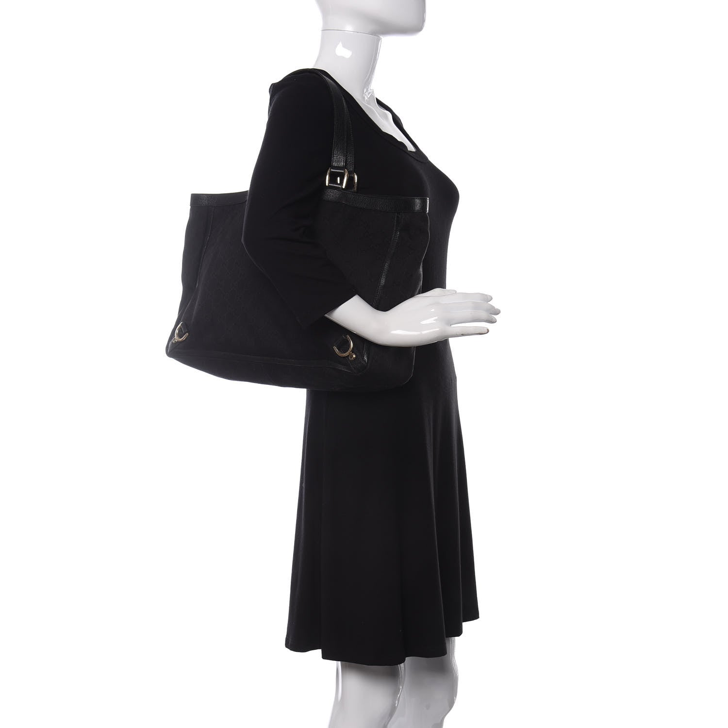 Gucci Monogram Large Abbey Tote Black 2 of 10
