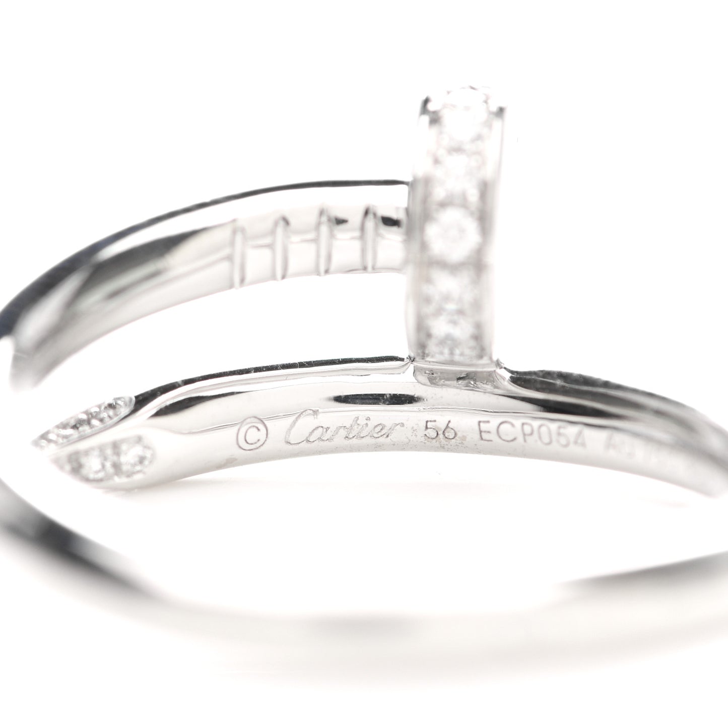 18K White Gold Diamond Juste Un Clou Ring 55 7.25