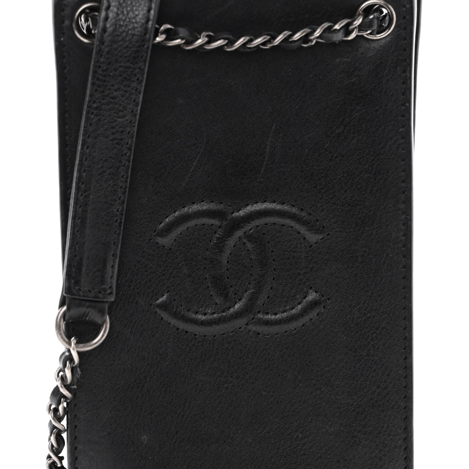 Chanel Calfskin CC Phone Holder Crossbody Black 8 of 12