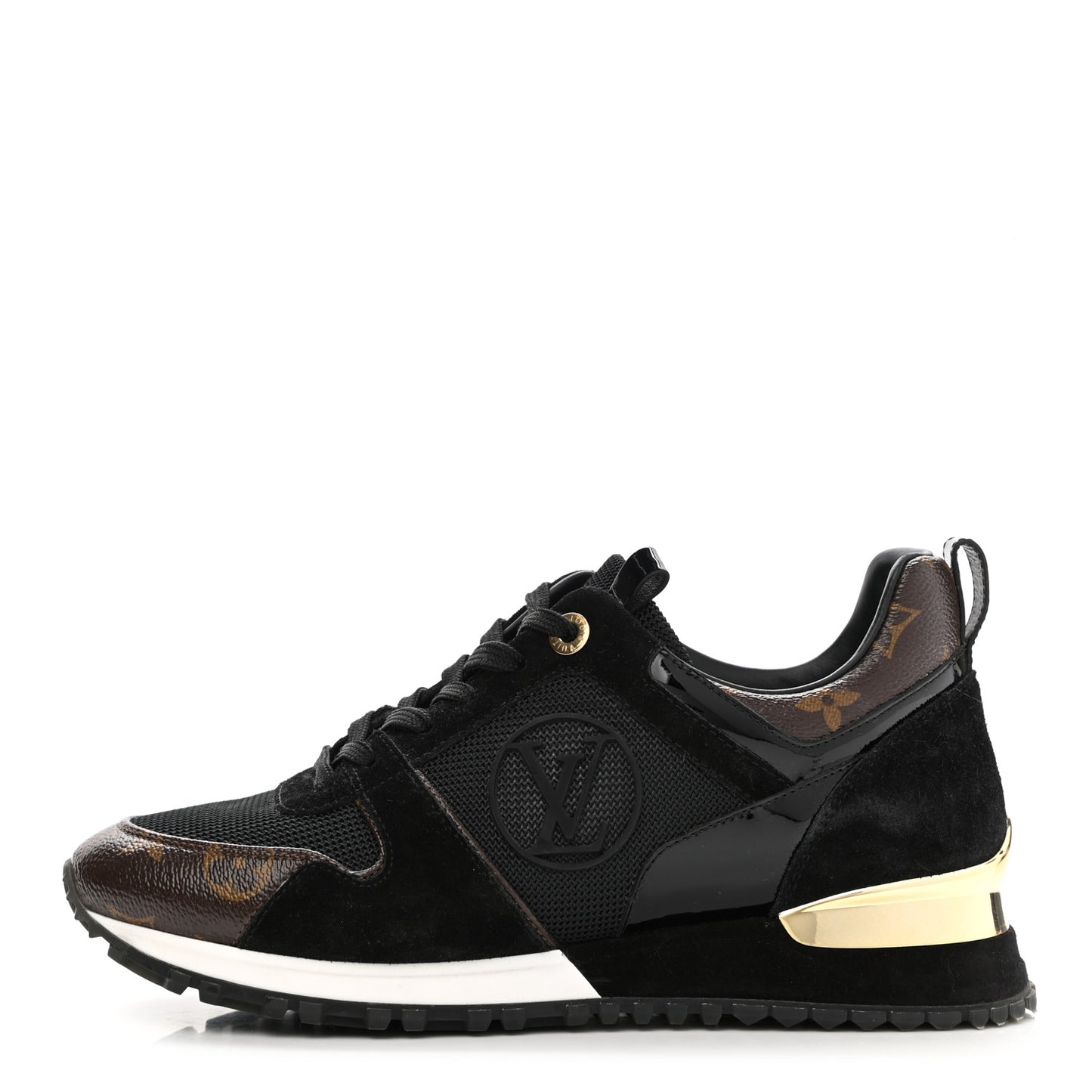 Suede Monogram Run Away Sneakers 38 Black