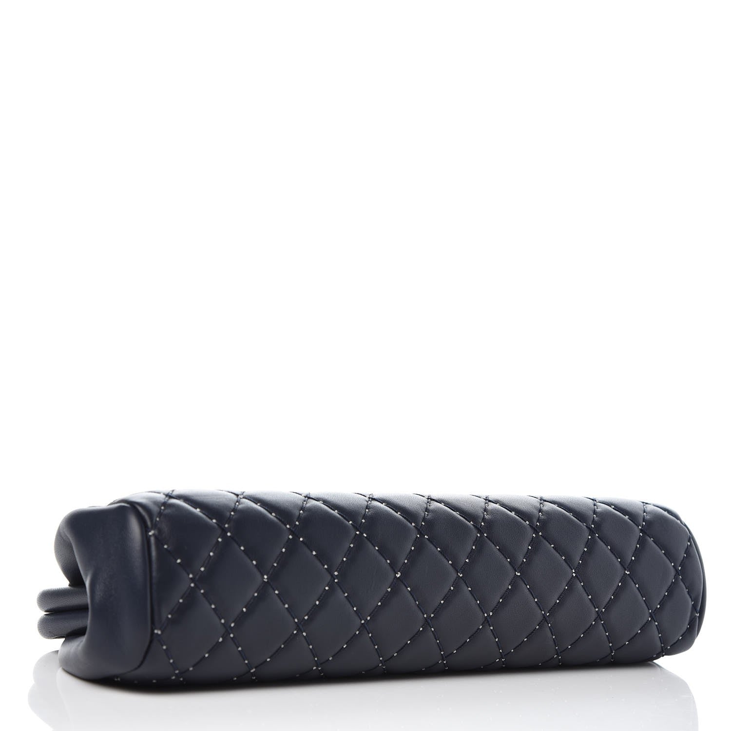 Chanel Lambskin Stitched Timeless Clutch Navy 4 of 7