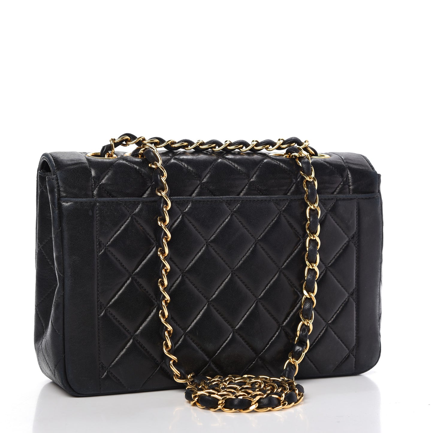 Lambskin Quilted Small Single Flap Black