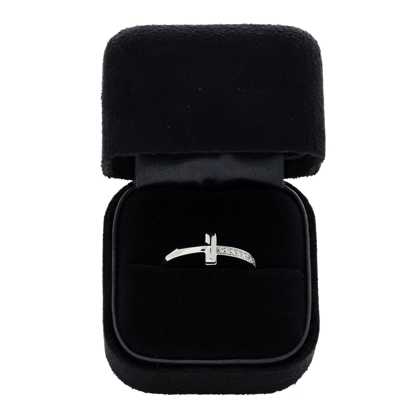18K White Gold Diamond T T1 Ring 56 7.5
