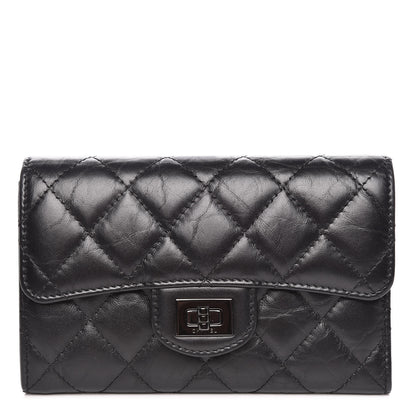 Chanel Aged Calfskin Quilted Reissue Medium Flap Wallet So Black 1 of 9