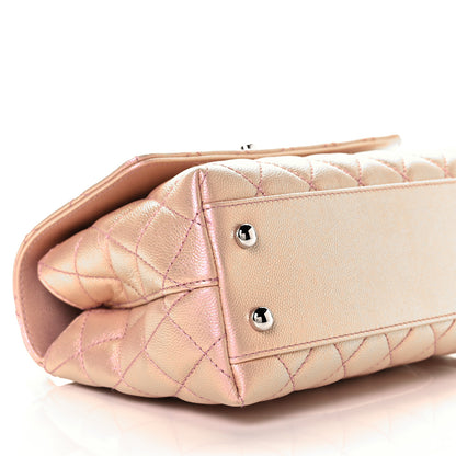 Chanel Iridescent Caviar Quilted Mini Coco Handle Flap Pink 22 of 31