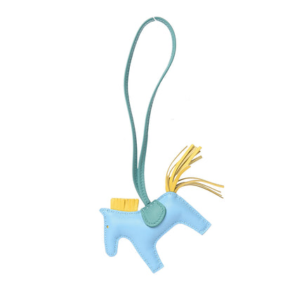 Hermes Milo Lambskin Grigri Rodeo Horse Bag Charm PM Celeste Jaune de Naples Vert Verone 1 of 4