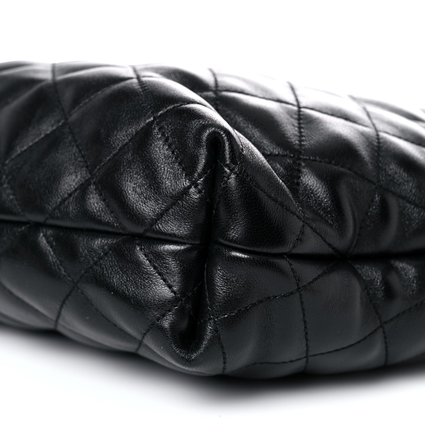 Lambskin Quilted Maxi Icare Shopping Tote Black