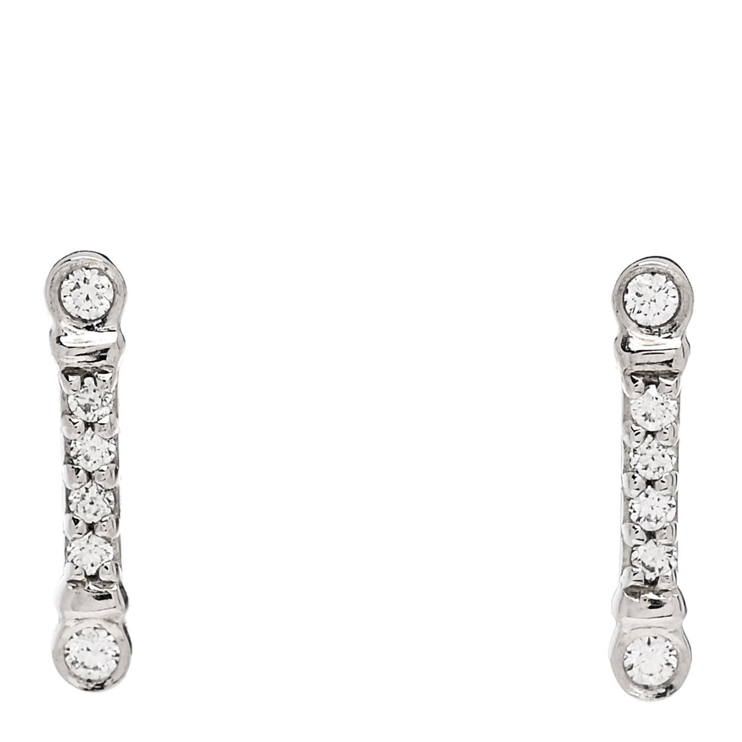 Platinum Diamond Fleur de Lis Key Bar Earrings