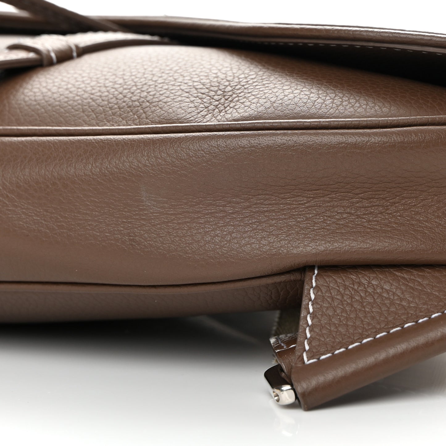 Grained Calfskin Kim Jones Saddle Bag Brown