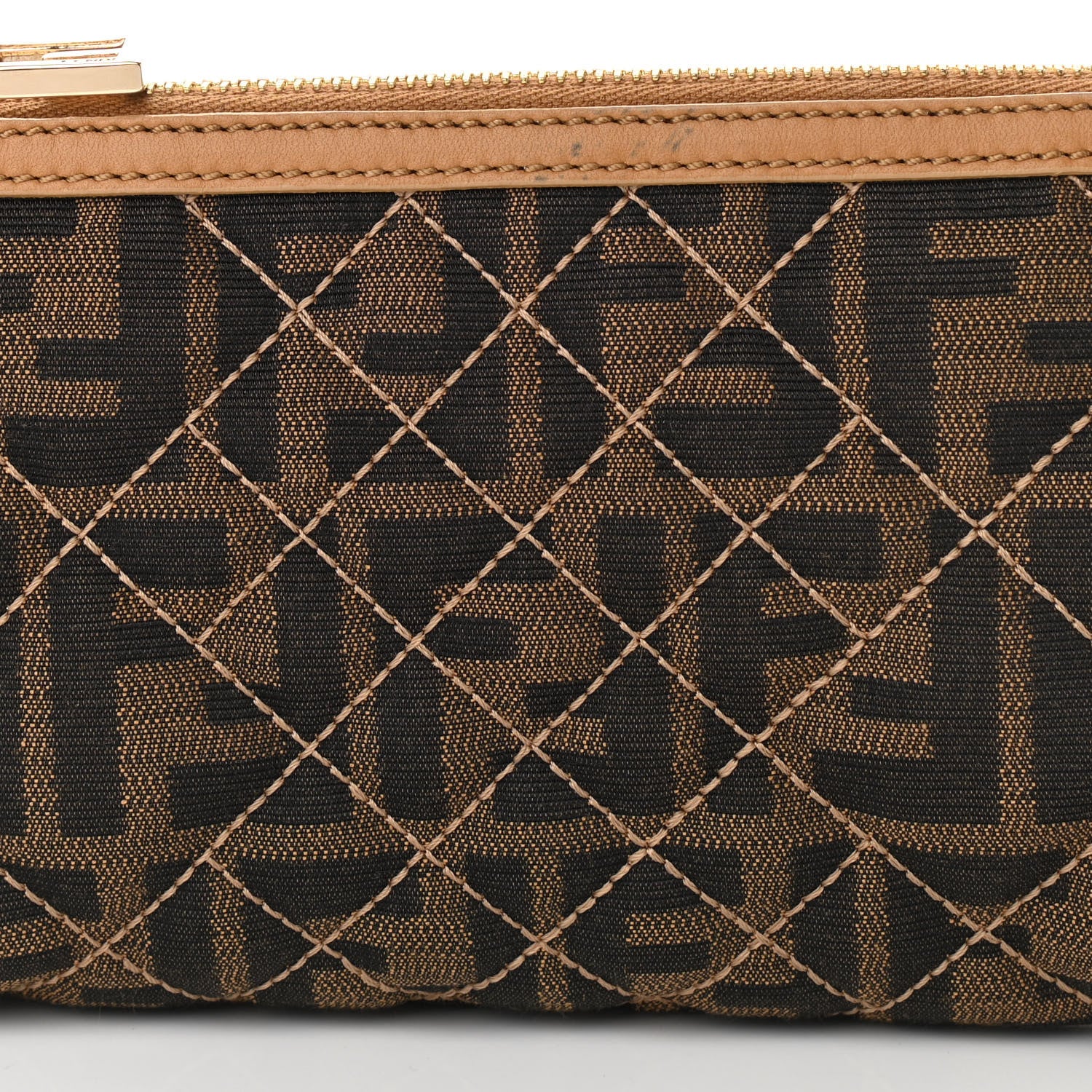 Fendi Zucca Quilted Pochette Tobacco 7 of 10