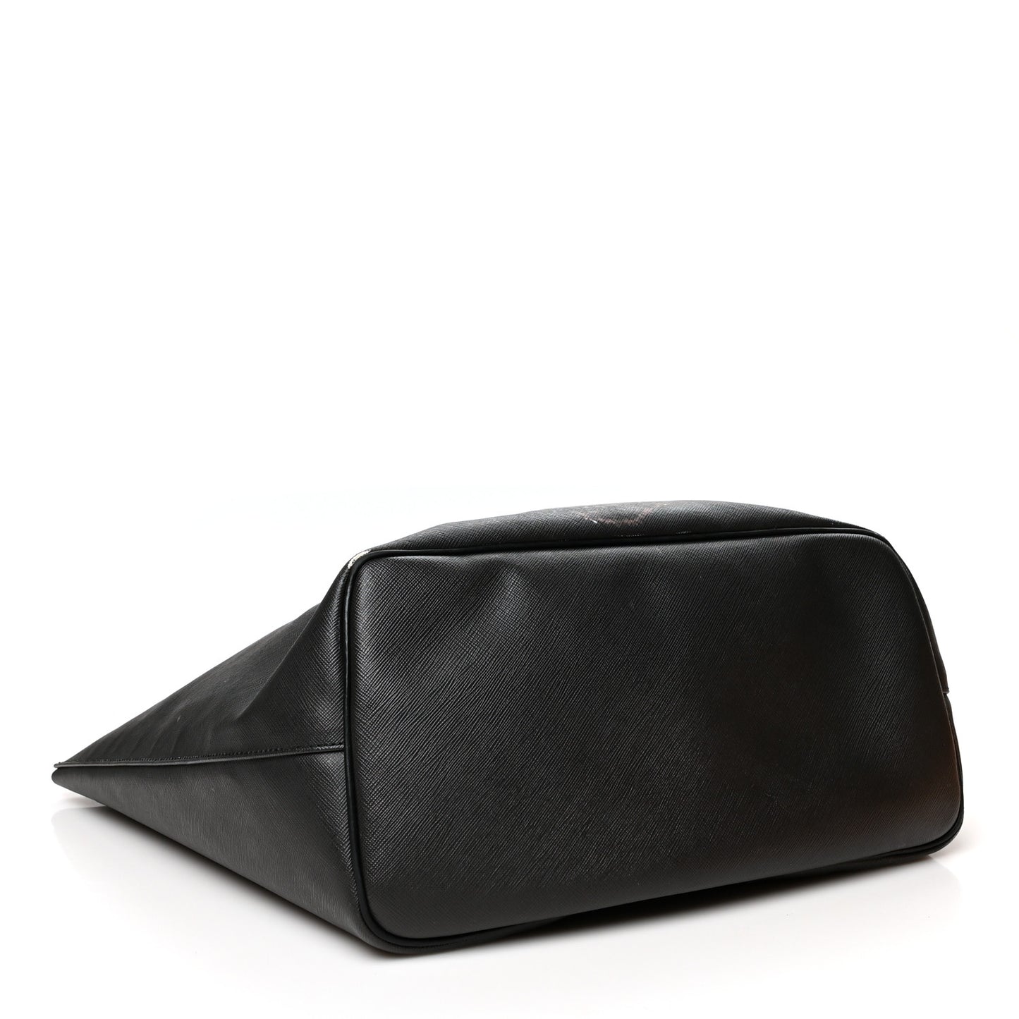 Textured Coated Canvas Rottweiler Antigona Tote Black