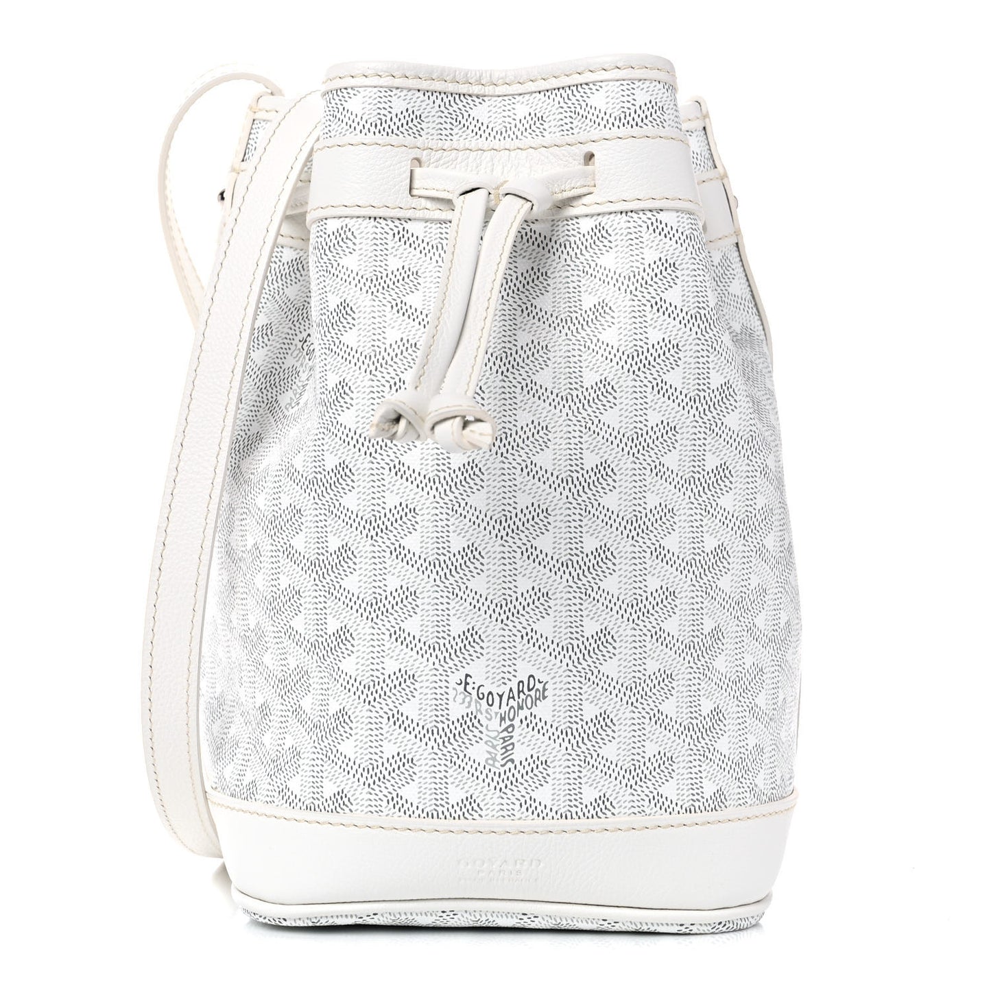 Goyardine Petit Flot Bucket Bag PM White