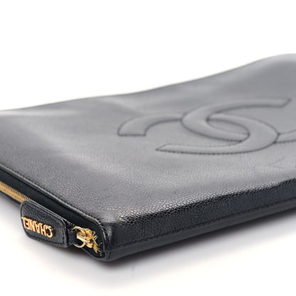 Chanel Caviar Large Timeless CC Cosmetic Pouch Clutch Black 9 of 11