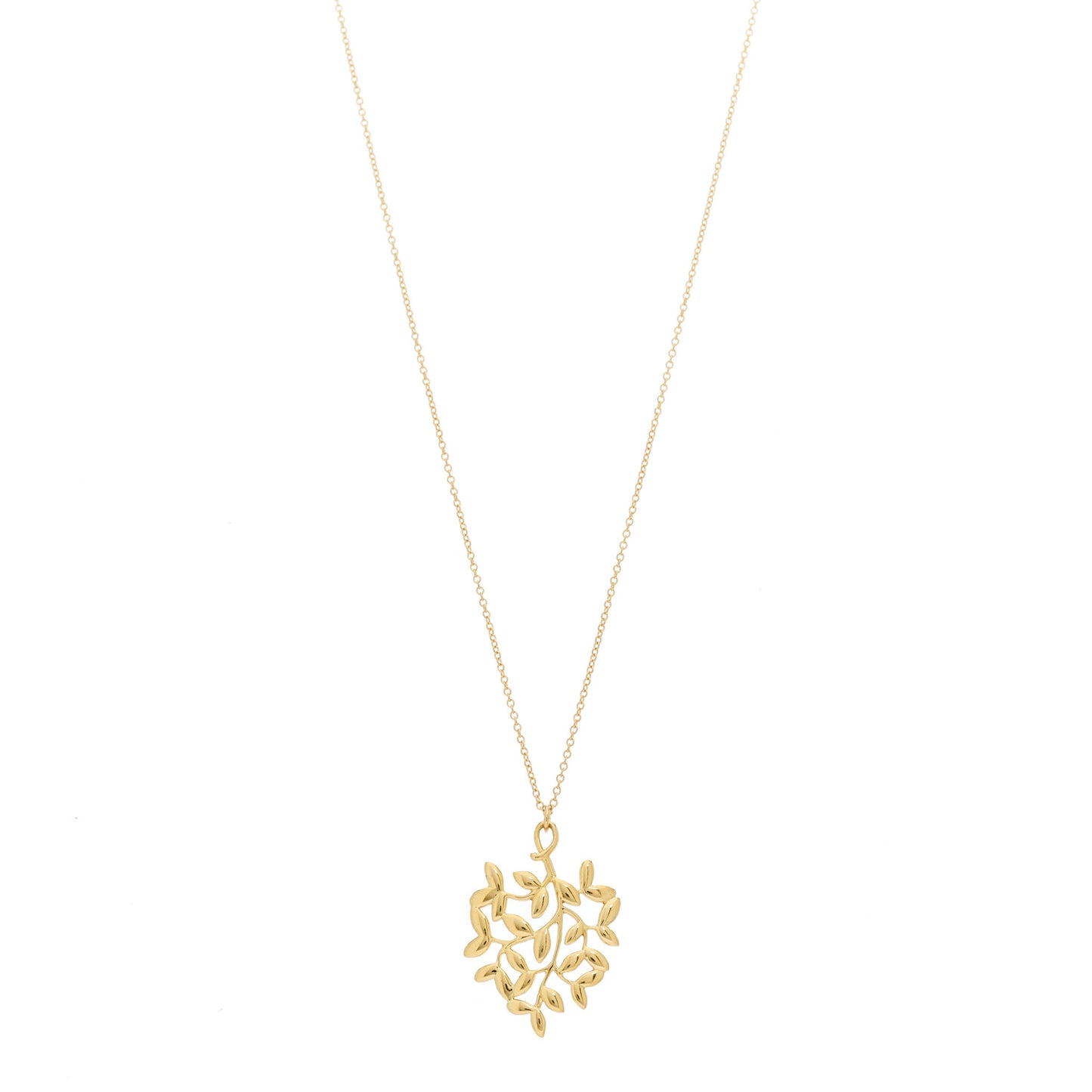 18K Yellow Gold Small Paloma Picasso Olive Leaf Pendant Necklace