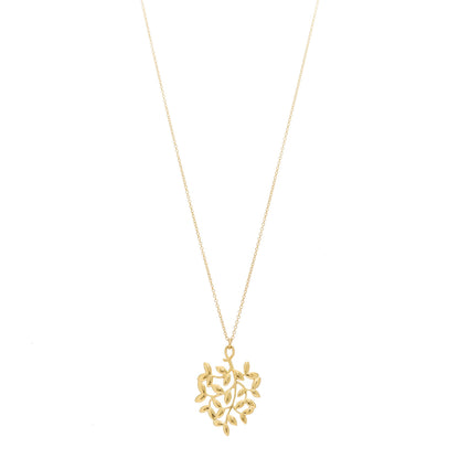 Tiffany 18K Yellow Gold Small Paloma Picasso Olive Leaf Pendant Necklace 1 of 5