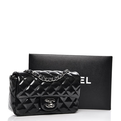 Chanel Striated Patent Quilted Mini Rectangular Flap Black 9 of 9