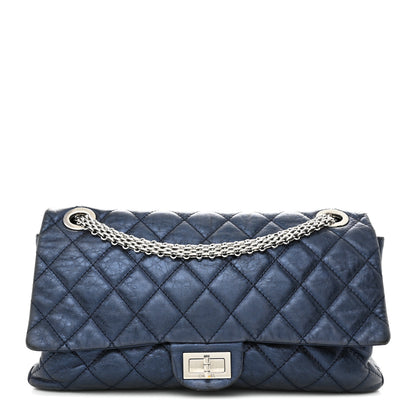 Chanel Metallic Aged Calfskin Quilted 2.55 Reissue 228 Flap Blue 1 of 13