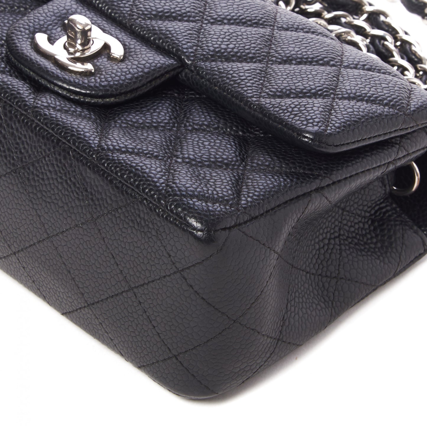 Caviar Quilted Mini Rectangular Flap Black