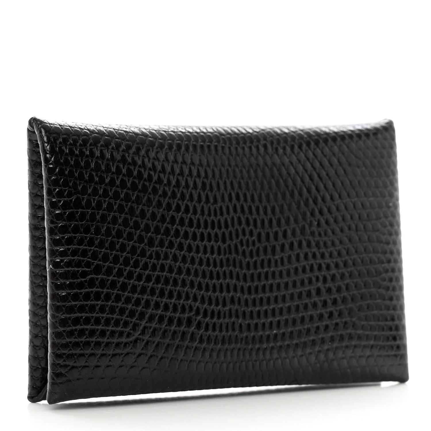 Hermes Lizard Calvi Card Case Black 3 of 7