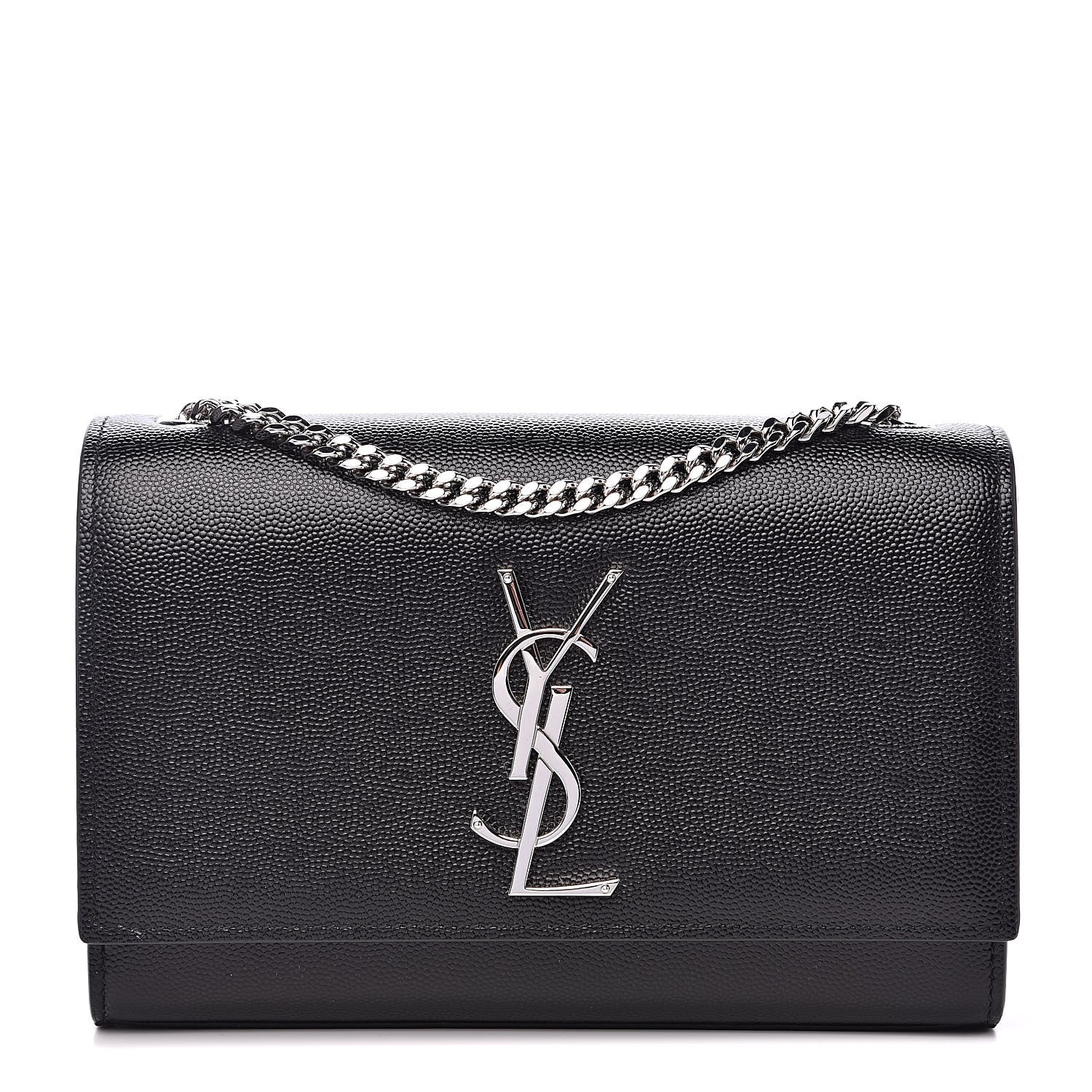 Saint Laurent Grain De Poudre Small Monogram Kate Satchel Black 1 of 9