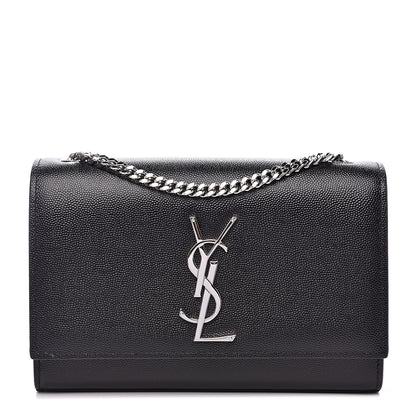 Saint Laurent Grain De Poudre Small Monogram Kate Satchel Black 1 of 9