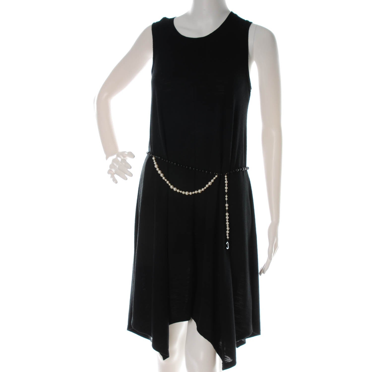 Chanel Pearl Beaded CC Double Strand Belt Black White 2 of 4