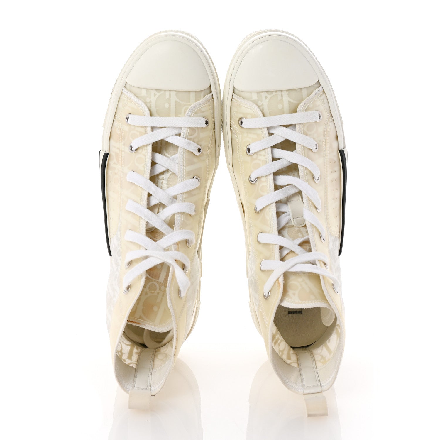 Christian Dior Technical Canvas Oblique Mens B23 High Top Sneakers 43 White 2 of 9