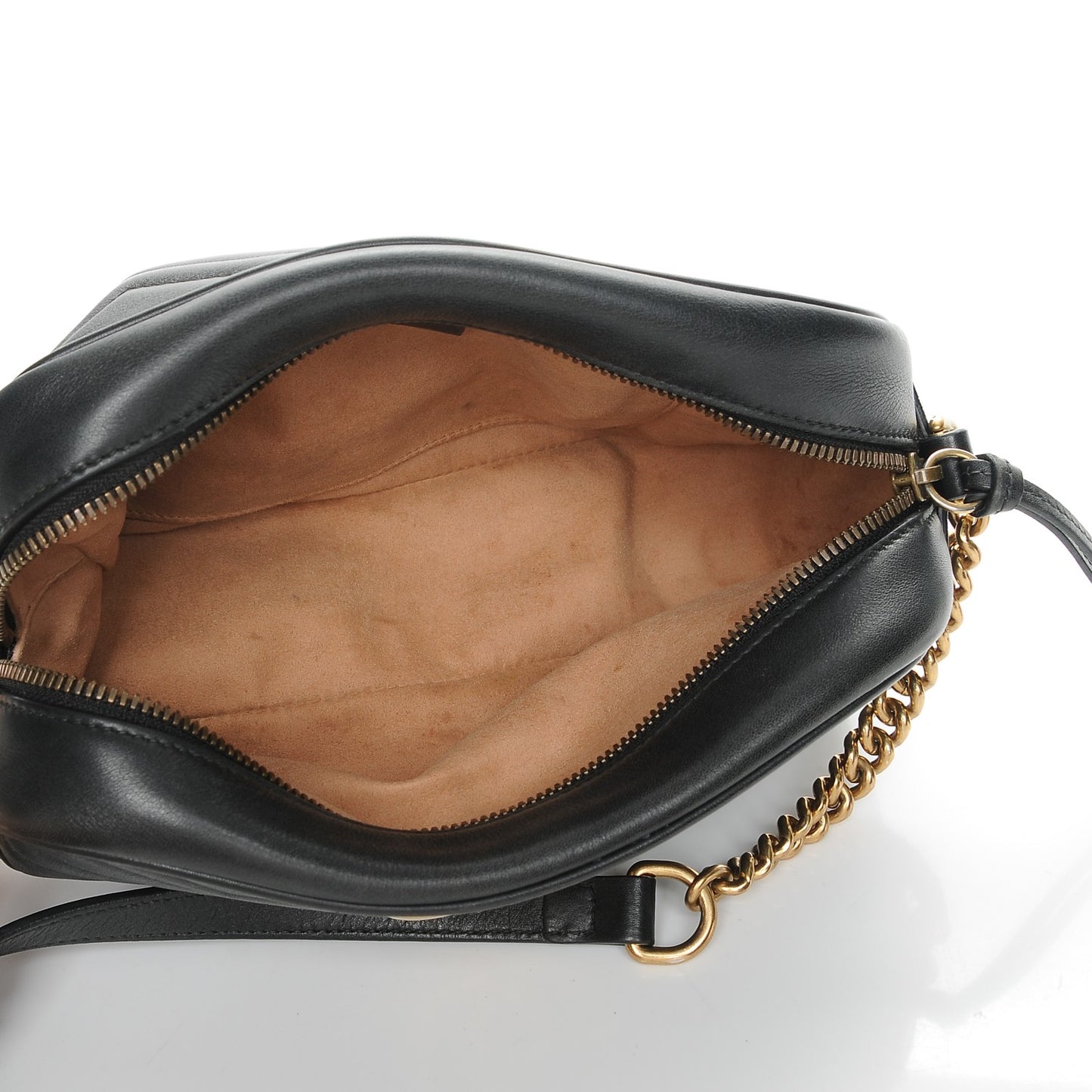 Calfskin Matelasse Small GG Marmont Chain Shoulder Bag Black