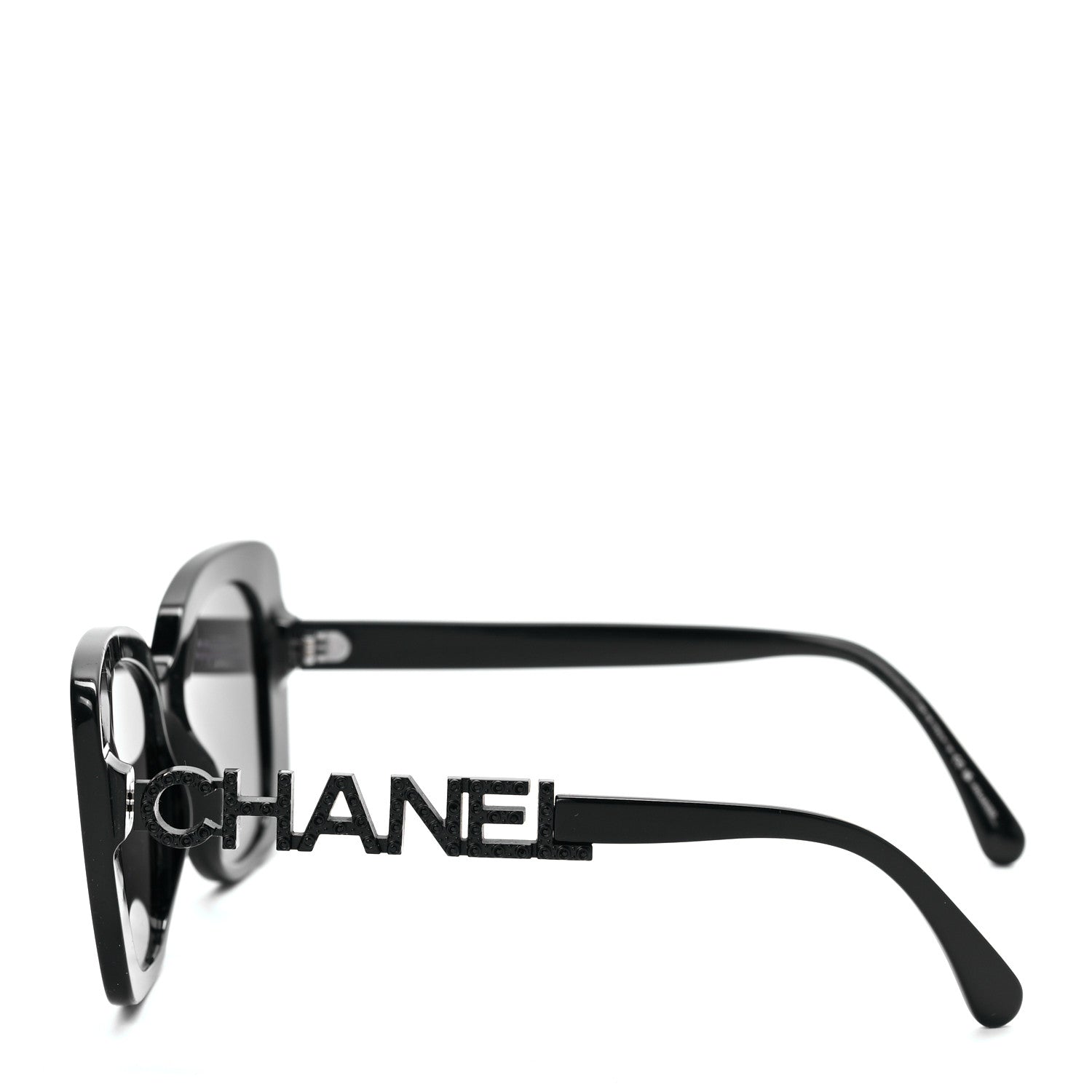 Chanel Acetate Strass Polarized Square Sunglasses 5422-B Black 3 of 7