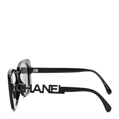 Chanel Acetate Strass Polarized Square Sunglasses 5422-B Black 3 of 7