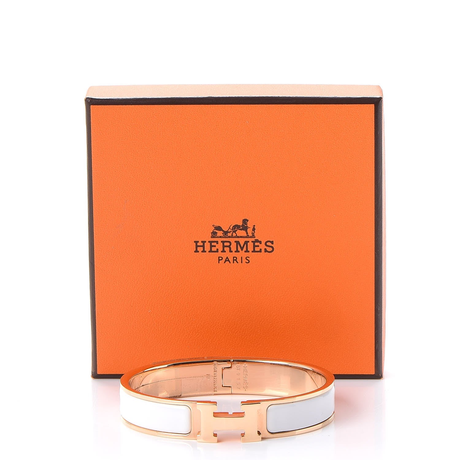 Hermes Enamel Narrow Clic Clac H Bracelet GM White 5 of 5