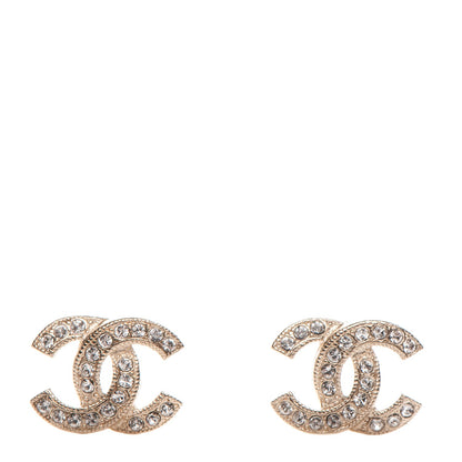 Chanel Crystal CC Earrings Gold 1 of 6